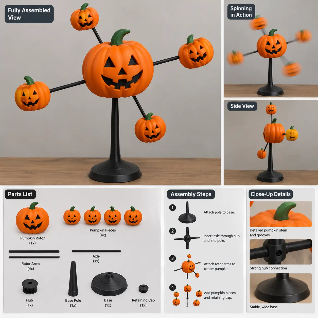 Pumpkin Spinner — modelo 3D