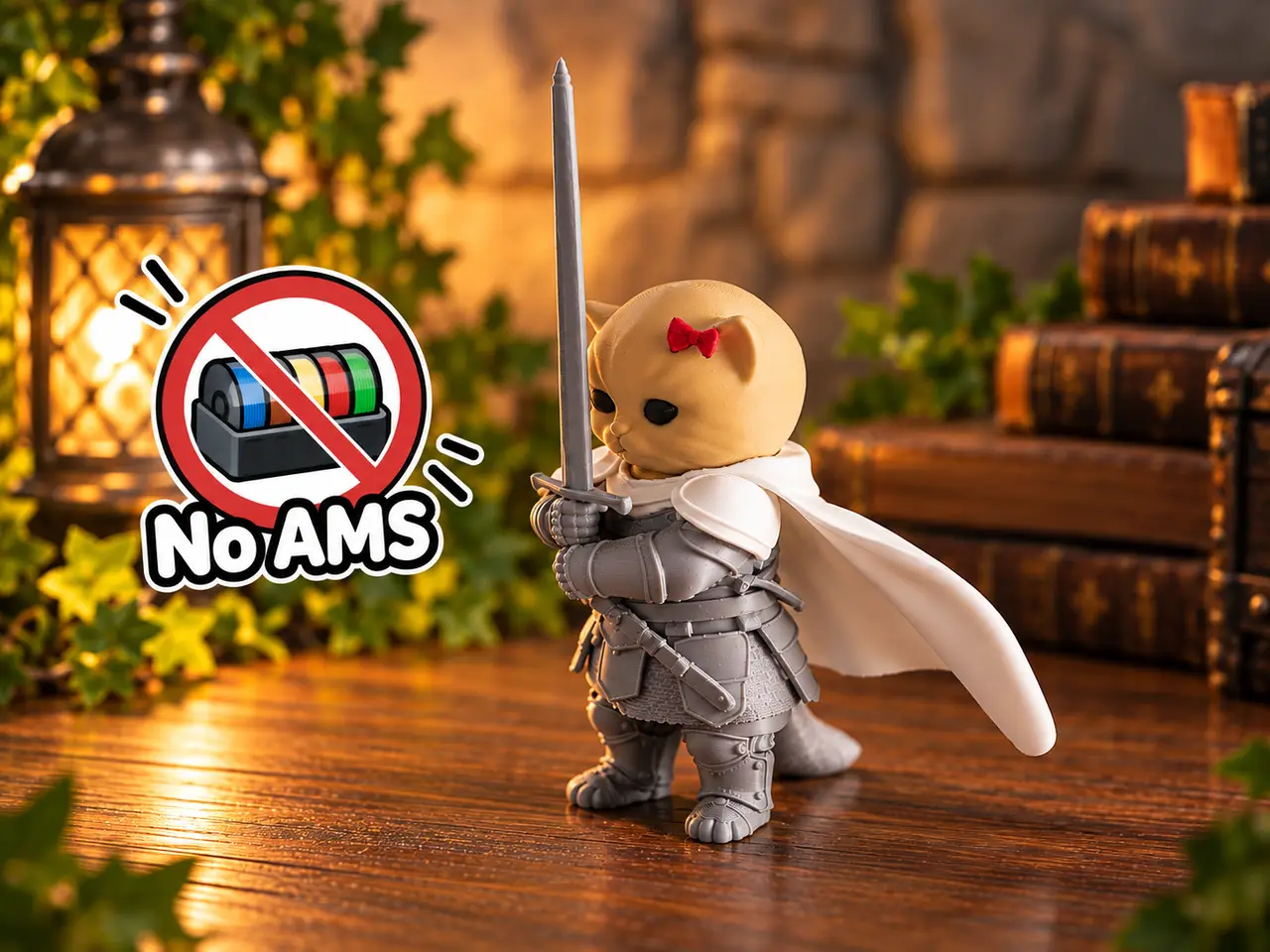 Die kultige Meme-Ritter-Katze NO AMS — modelo 3D
