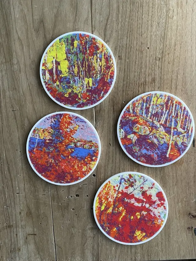Tom Thomson Autumn Coasters, Set of 4 — modelo 3D