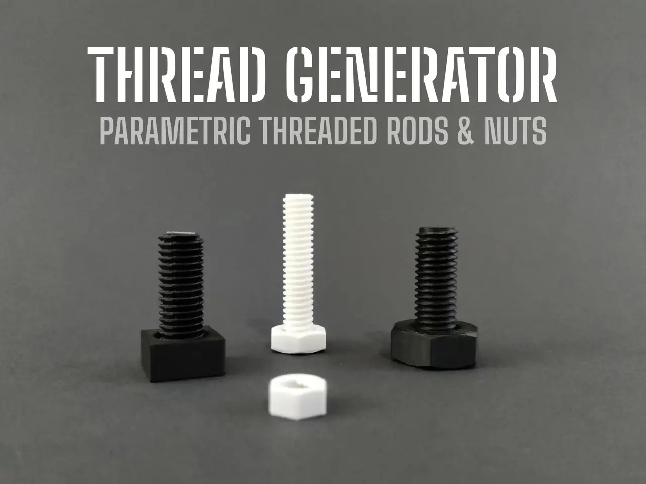 Thread Generator - Parametric Threaded Rods & Nuts — modelo 3D
