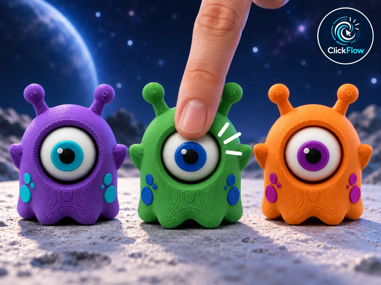 Alien Clicker | Cyclops Eye Fidget — modelo 3D