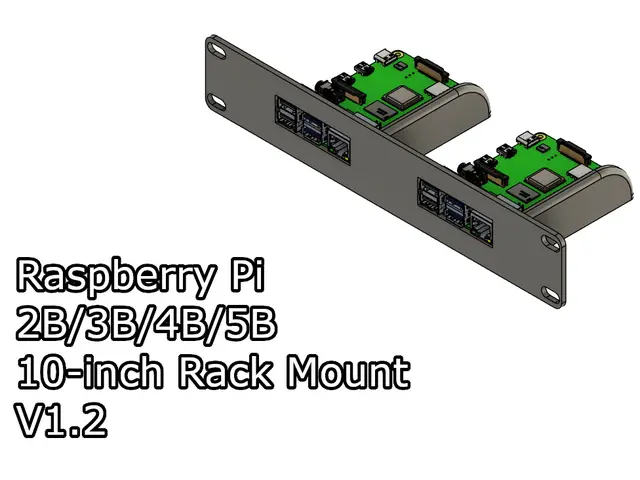 Raspberry Pi 2B/3B/4B/5B 10-inch Rack Mount — modelo 3D