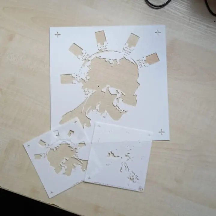 Cyber Skull spray paint stencil — modelo 3D