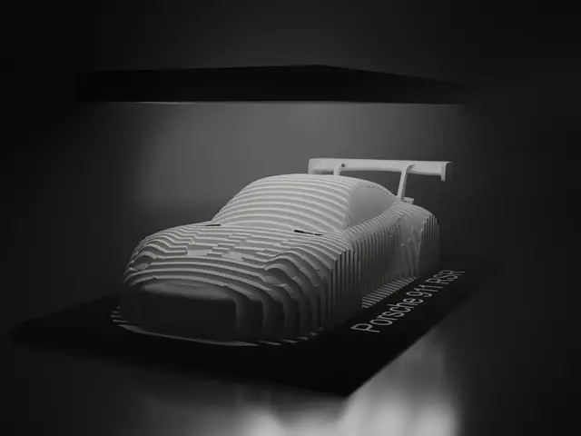 Porsche 911 RSR Layered Sculpture — modelo 3D