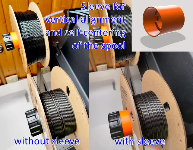 Spool Holder Sleeve for vertical alignment and self centering of the spool — modelo 3D