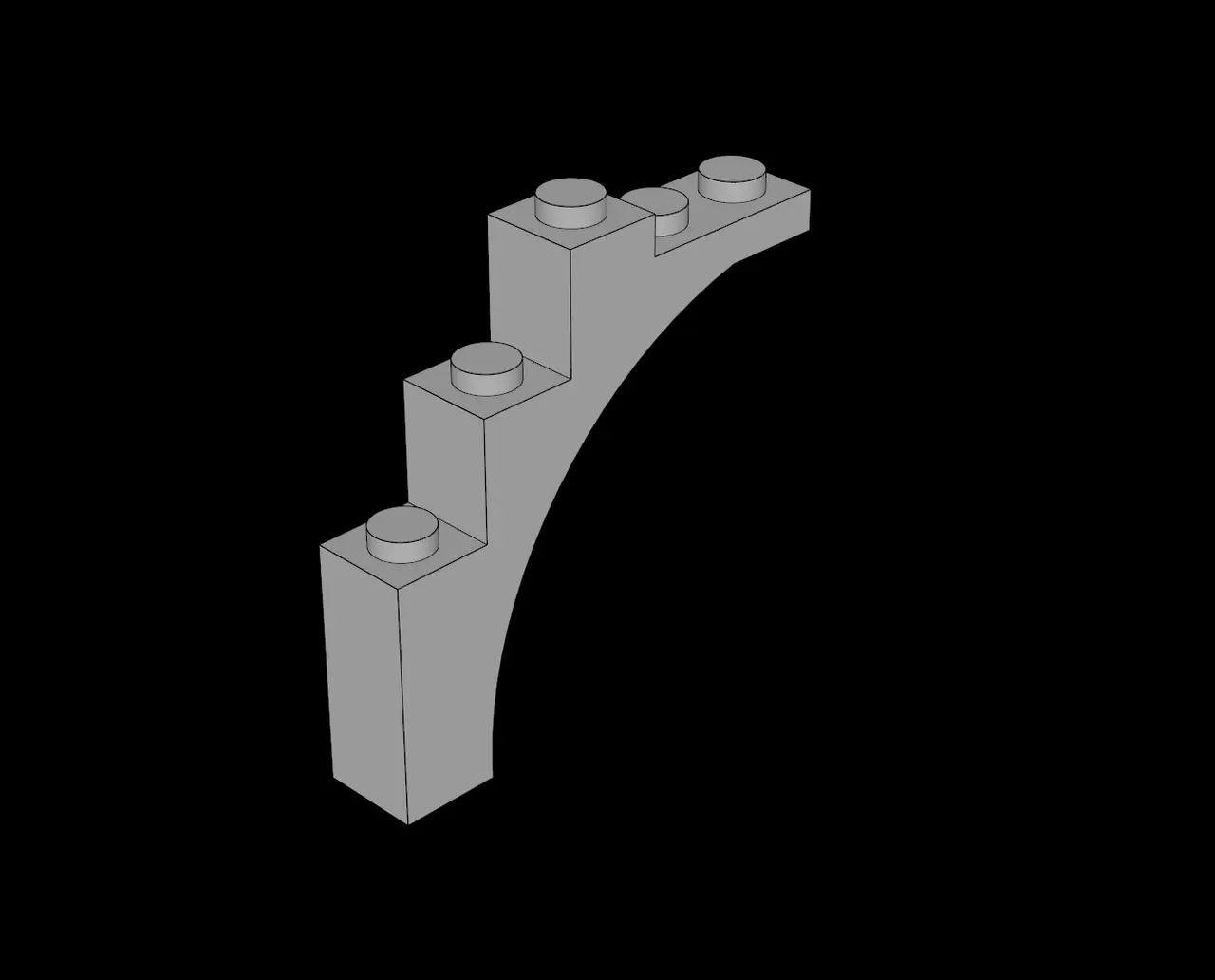 Lego Compatible (76768.dat) Arch 1 x 5 x 4 with Reinforced Tip — modelo 3D