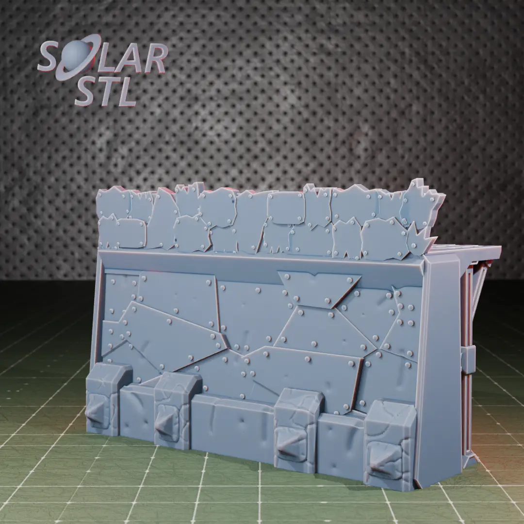 Ork Fortress walls terrain — modelo 3D