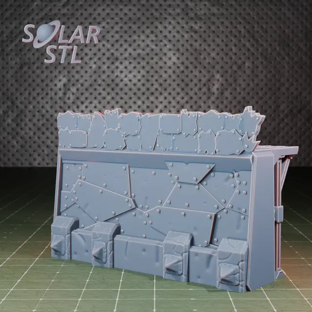 Ork Fortress walls terrain — modelo 3D