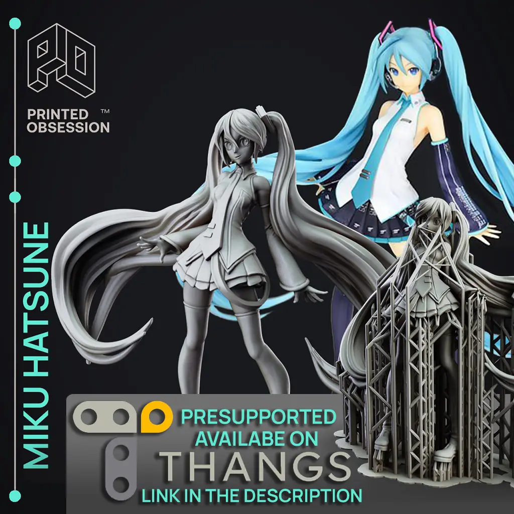 Miku Hatsune - Vocaloid - Anime Fanart Toy — modelo 3D