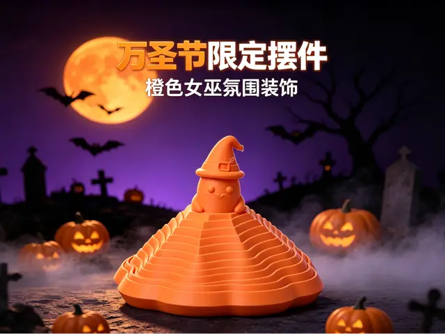 万圣节女巫旋转萝卜塔 — modelo 3D