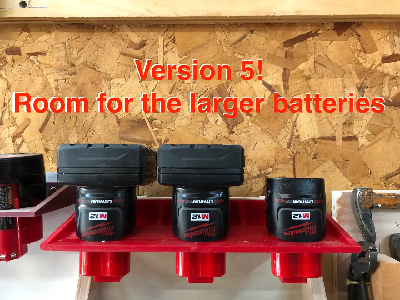 Milwaukee M12 Battery holder New- Version 5! — modelo 3D