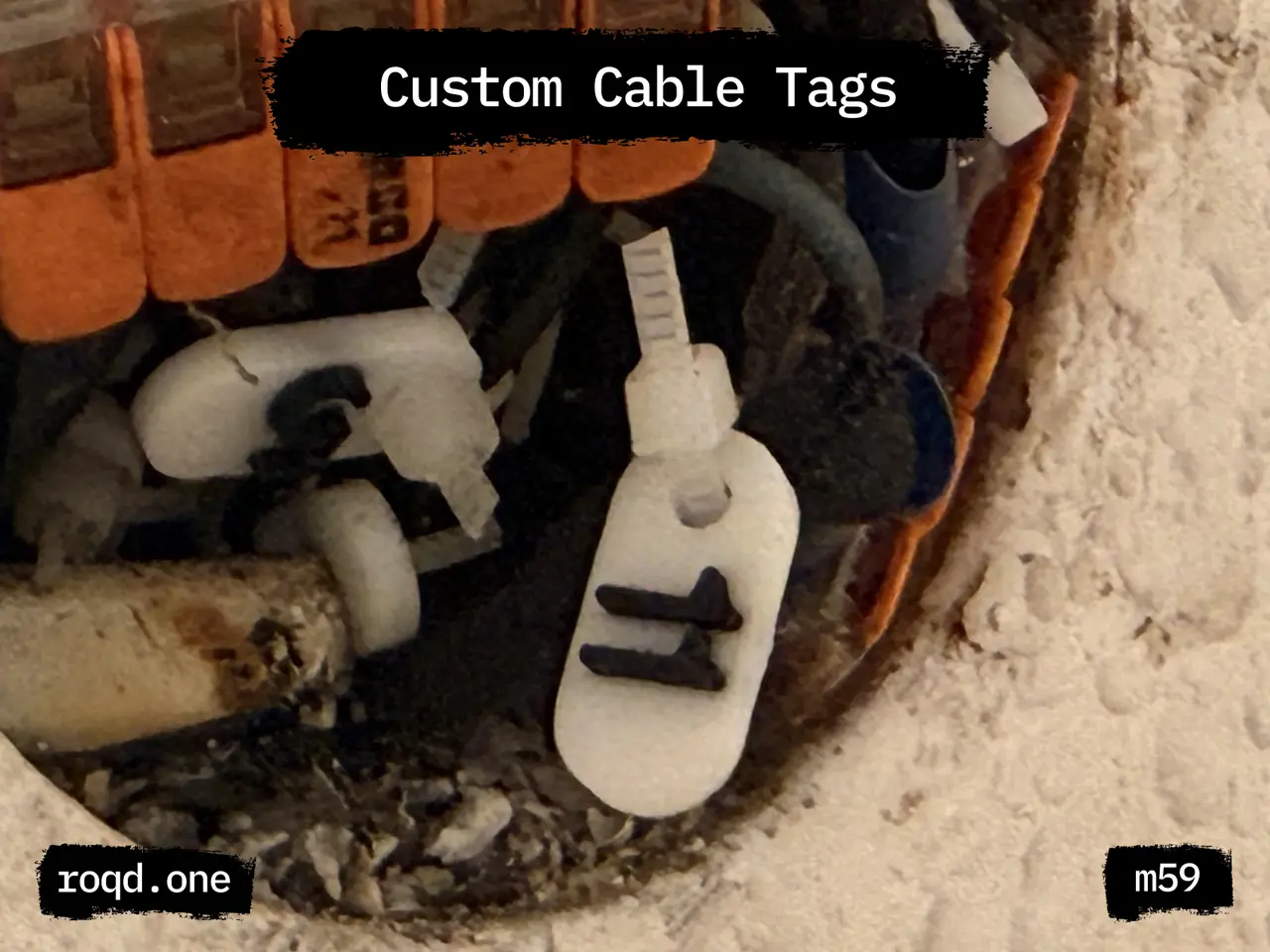 Customizable Cable ID Tag for Zip Ties — modelo 3D