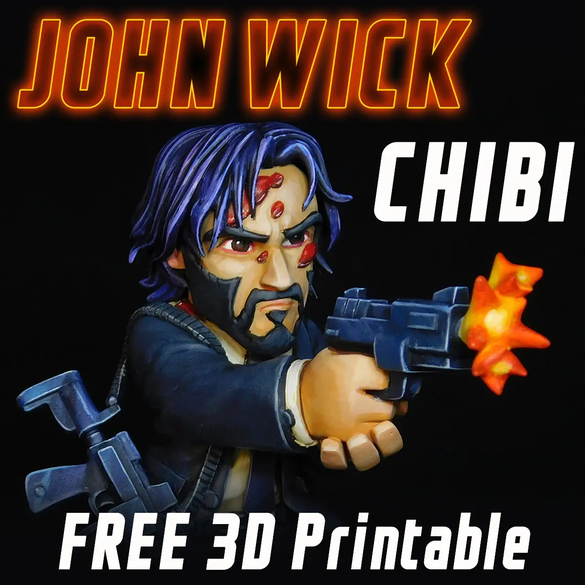 John Wick Chibi - Fee 3d Printable — modelo 3D