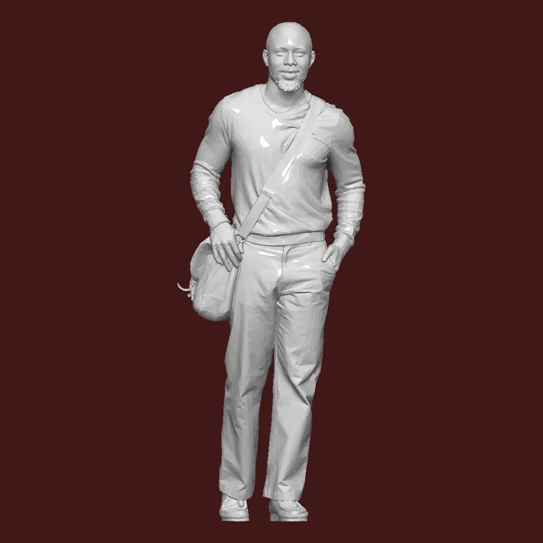 1:43 MAN CARRYING SHOULDER BAG FOR DIORAMA PEOPLE CHARACTER — modelo 3D
