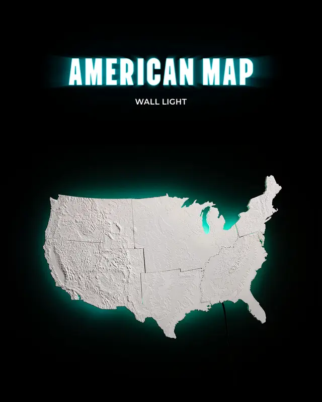 American Map Wall Light — modelo 3D