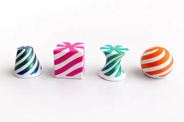 Interlocking Spiral Fidget Toy Collection - Square, Cone, Hourglass, Ball — modelo 3D