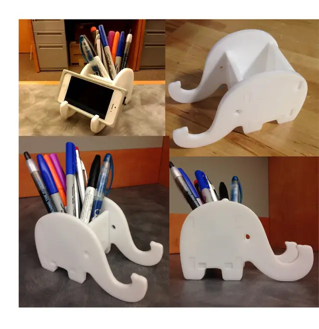 Elephant Phone & Pen Holder — modelo 3D