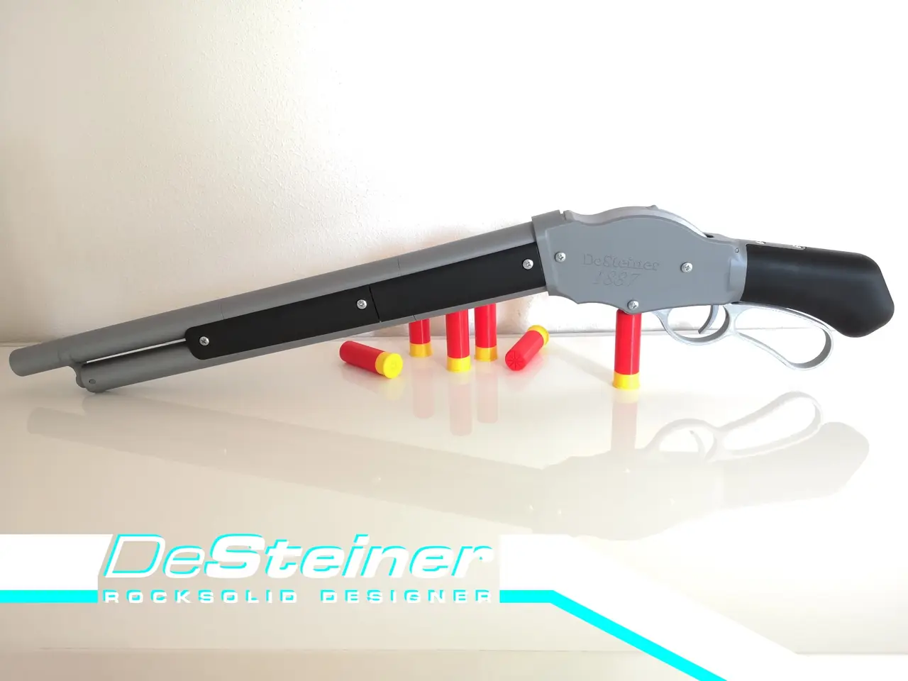 DeSteiner Model 1887 - mechanically working Winchester lever action Prop Gun — modelo 3D