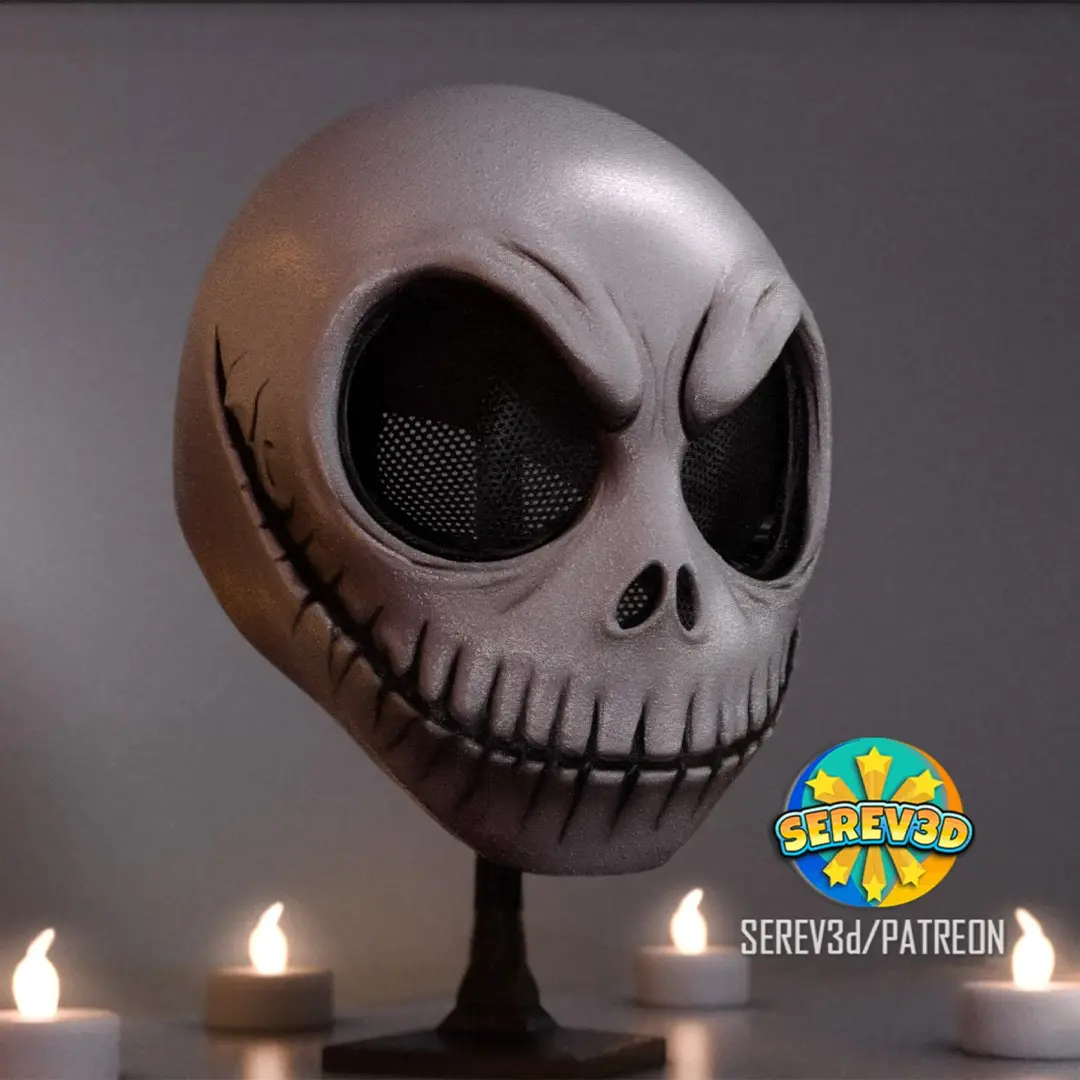 Jack Skellington Mask - Wearable Halloween Cosplay - 3D Print STL/3MF — modelo 3D