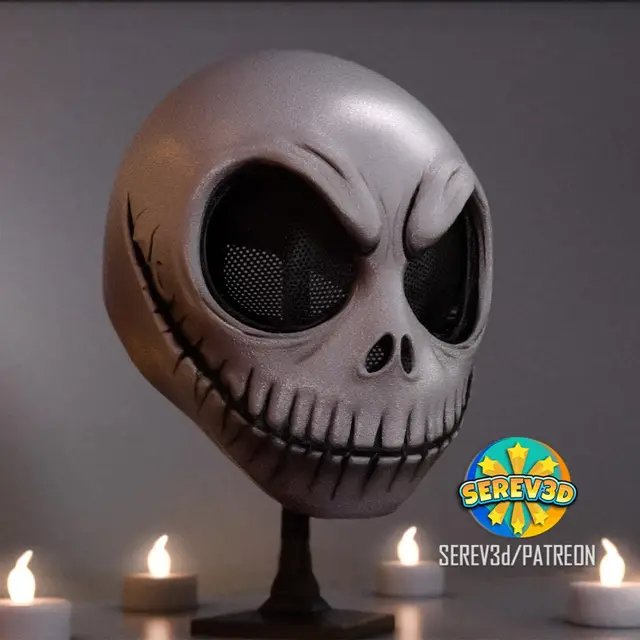 Jack Skellington Mask - Wearable Halloween Cosplay - 3D Print STL/3MF — modelo 3D
