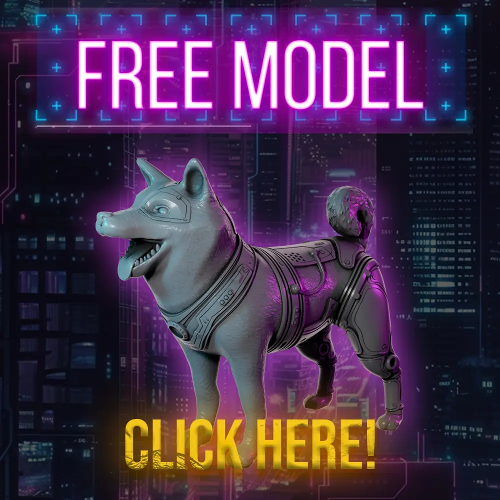 Kai, H1N4's dog — modelo 3D