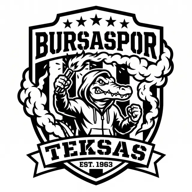 Bursaspor Teksas Hooligan Crocodile Ultras Crest 2D Wall Art STL — modelo 3D