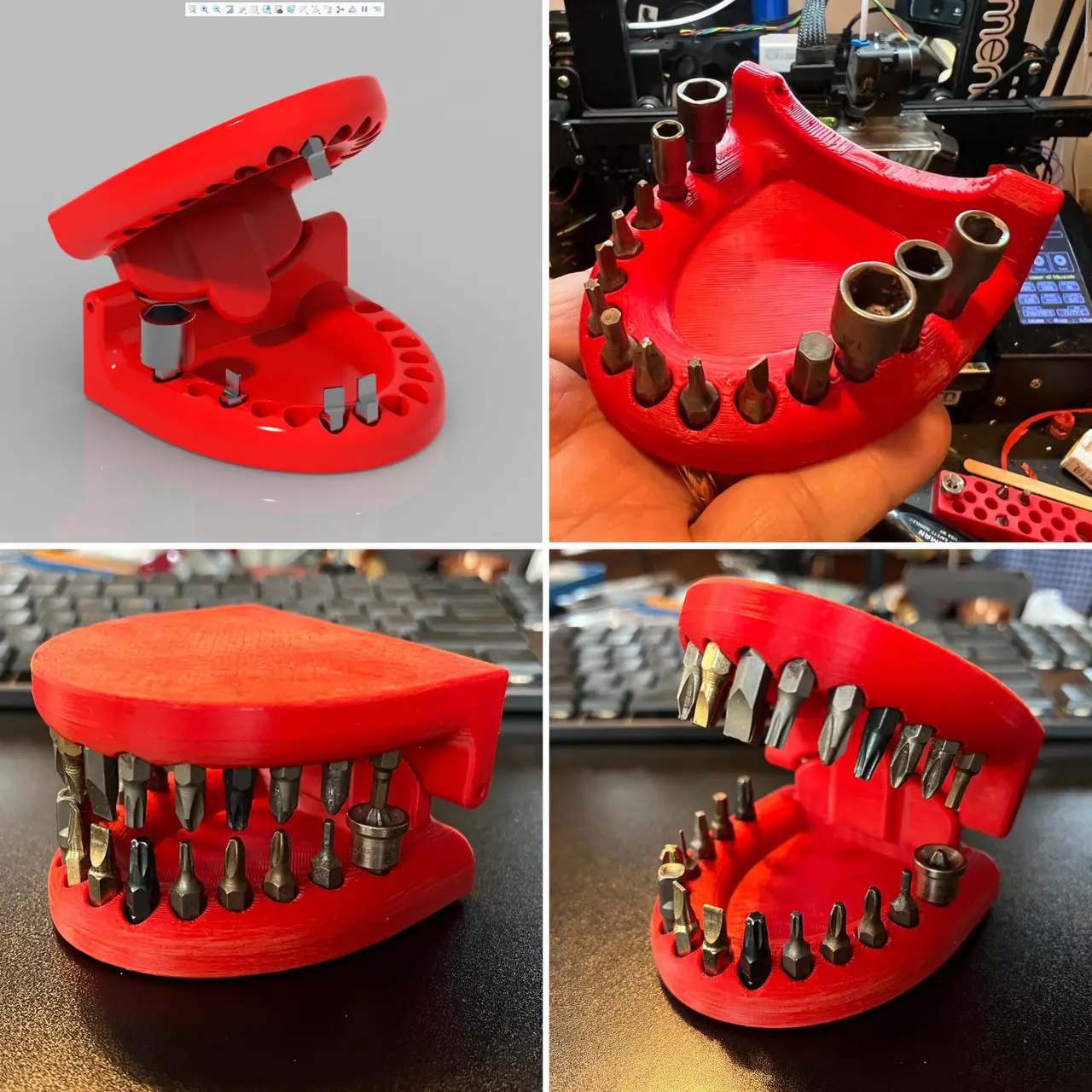 Hex bit holder (bite teeth) — modelo 3D