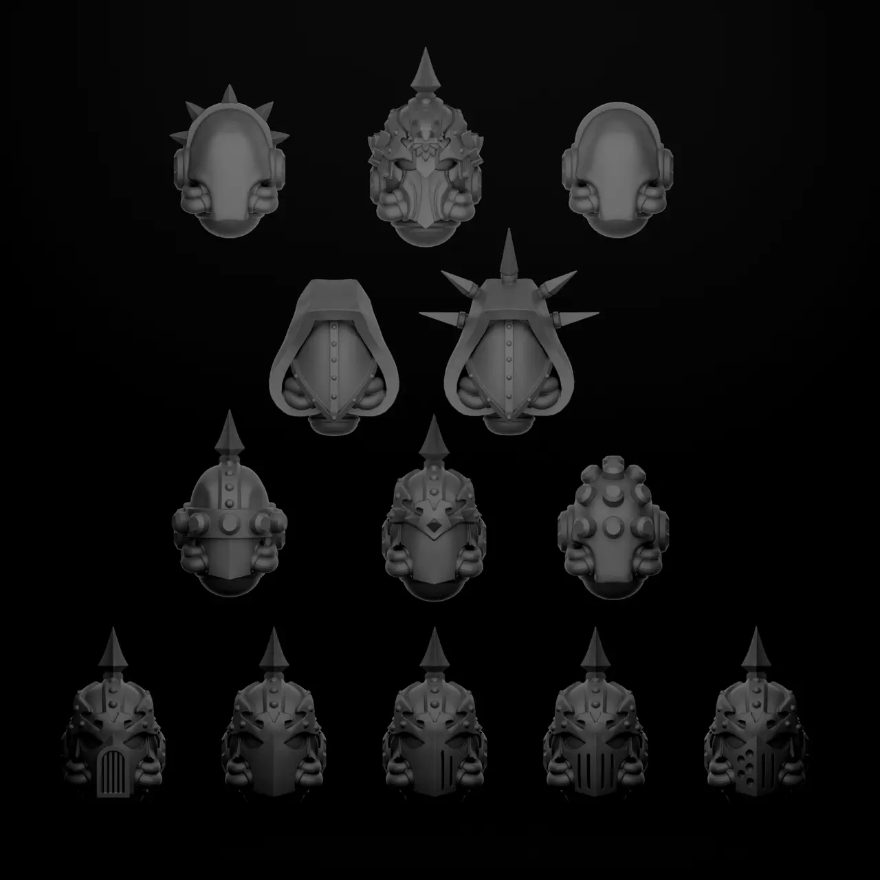 Nihillum Demigods - Helmet Bits Collection — modelo 3D