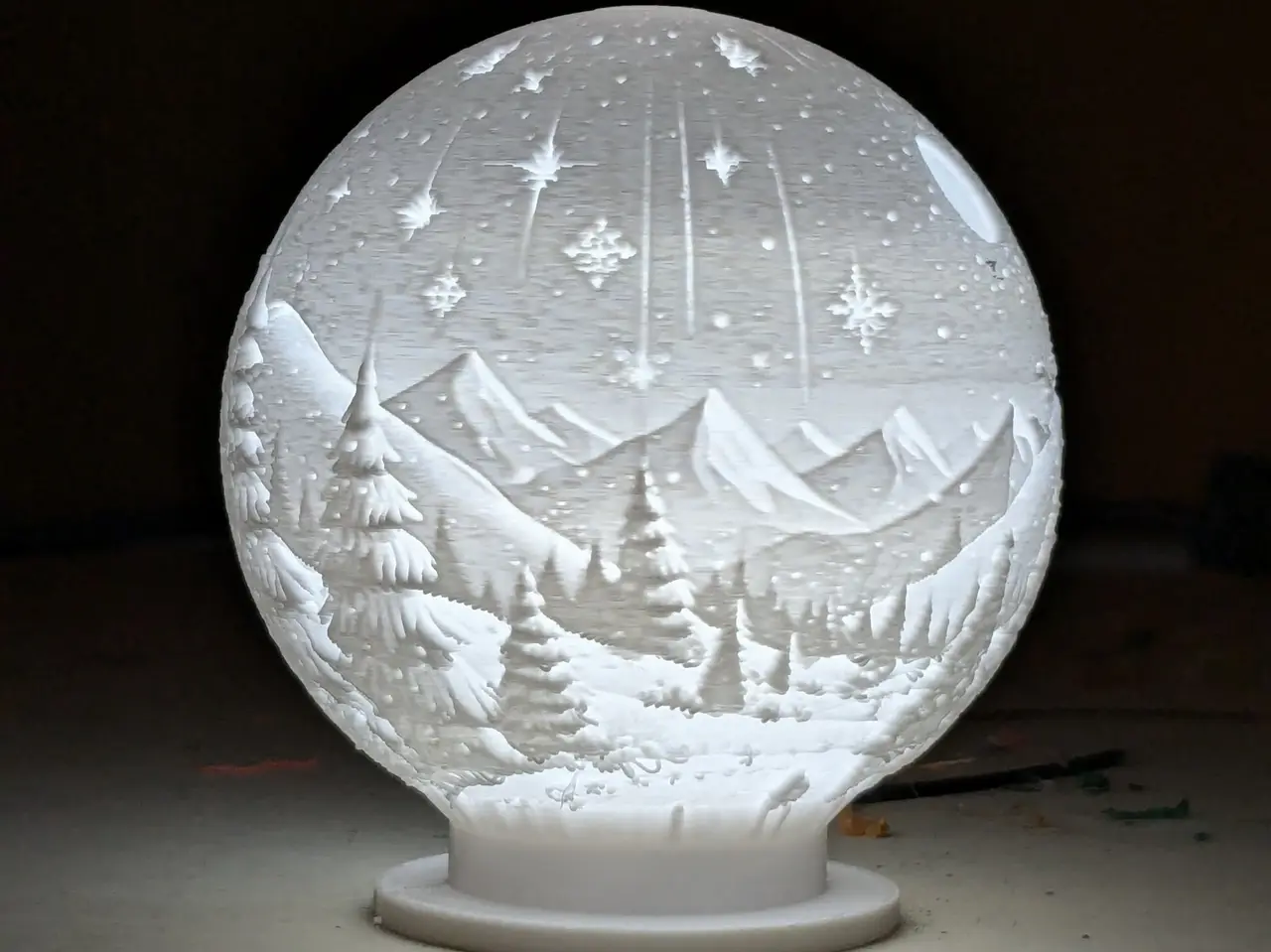"Snow" Globe Christmas Lithophane — modelo 3D