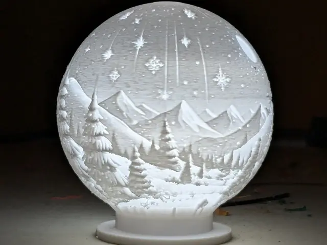 "Snow" Globe Christmas Lithophane — modelo 3D