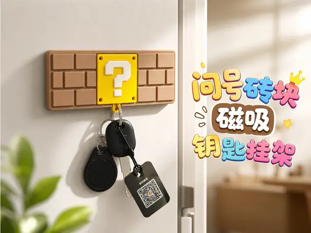 马里奥问号砖块钥匙挂架 — modelo 3D