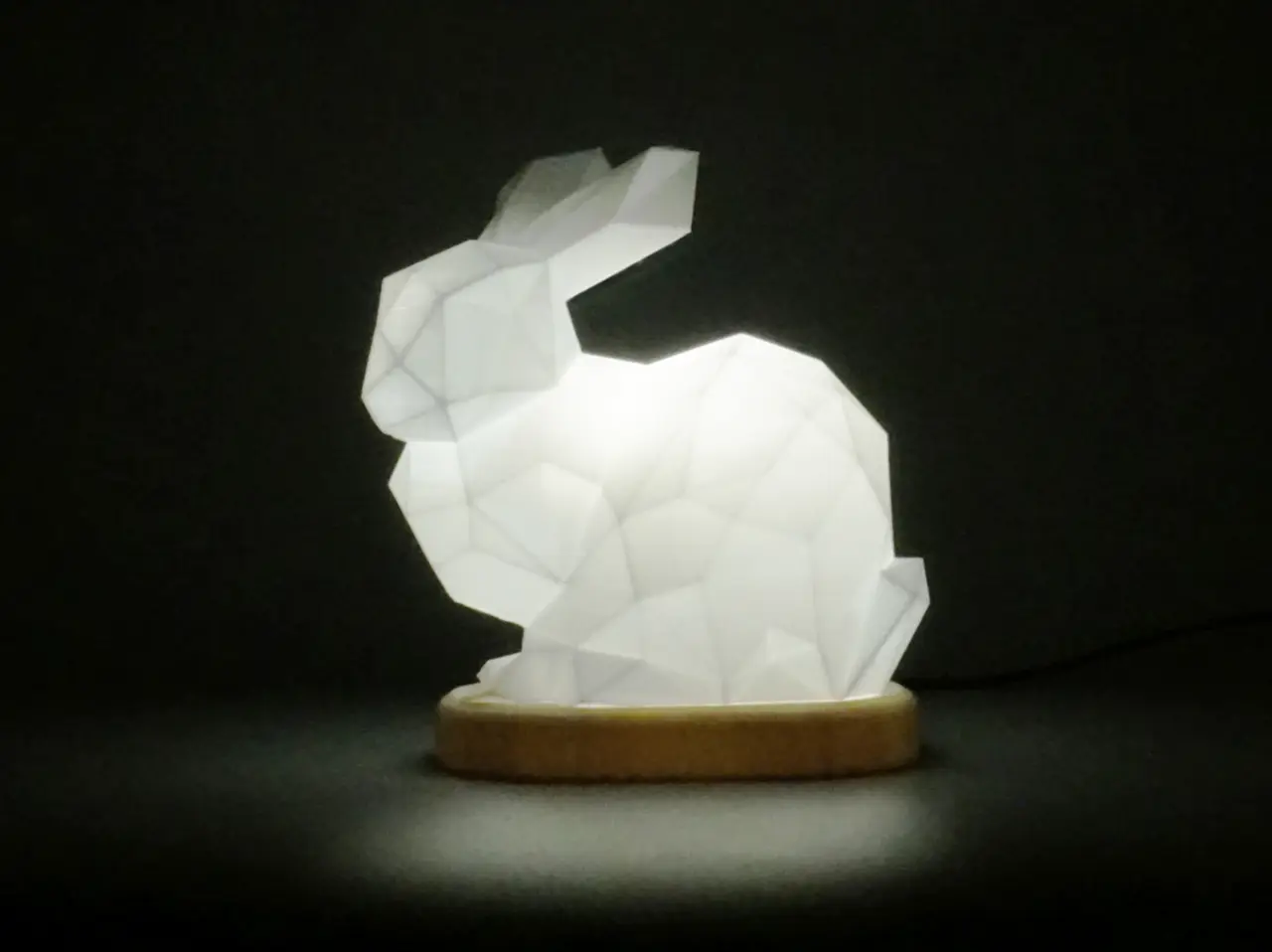 low poly stanford bunny lamp — modelo 3D
