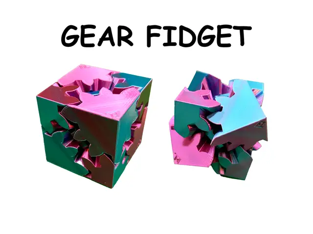 Gear Cube Fidget (No Screws) — modelo 3D
