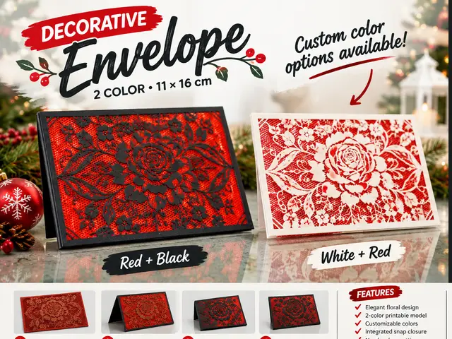 Decorative Rose Envelope (2 custom color) — modelo 3D