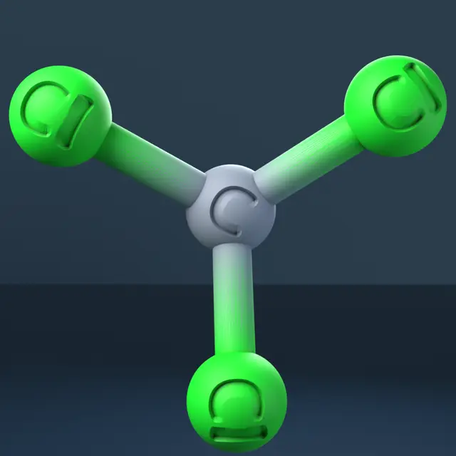 Chloroform 3D Molecular Model — CAS 67-66-3 — modelo 3D