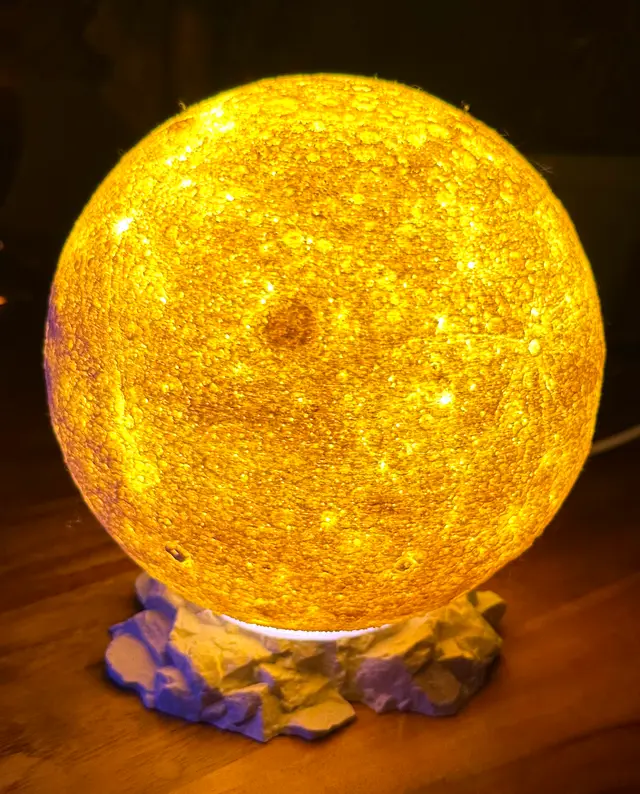 Floating Moon Rock Base stand for the (HD) Designer Lithophane Moon Lamp — modelo 3D