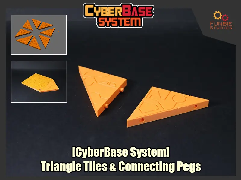 [CyberBase System] Triangle Tiles & Connecting Pegs — modelo 3D