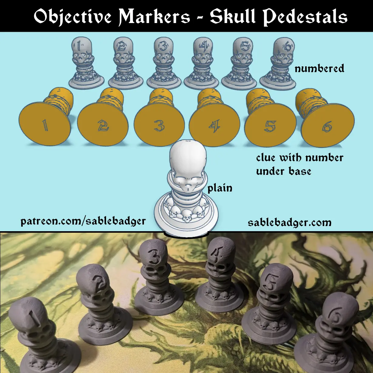 Objective Markers - Skull Pedestal — modelo 3D