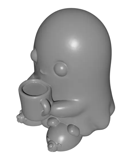 Cute Drinking Coffe Ghost for Free Z-Minis — modelo 3D