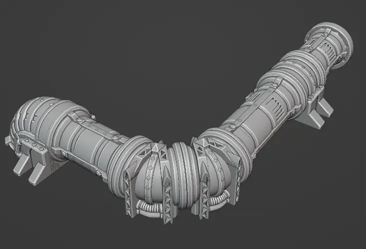 Grimdark terrain pipelines for wargaming. — modelo 3D