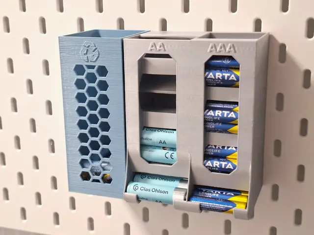 AA and AAA battery dispenser for Ikea Skadis — modelo 3D