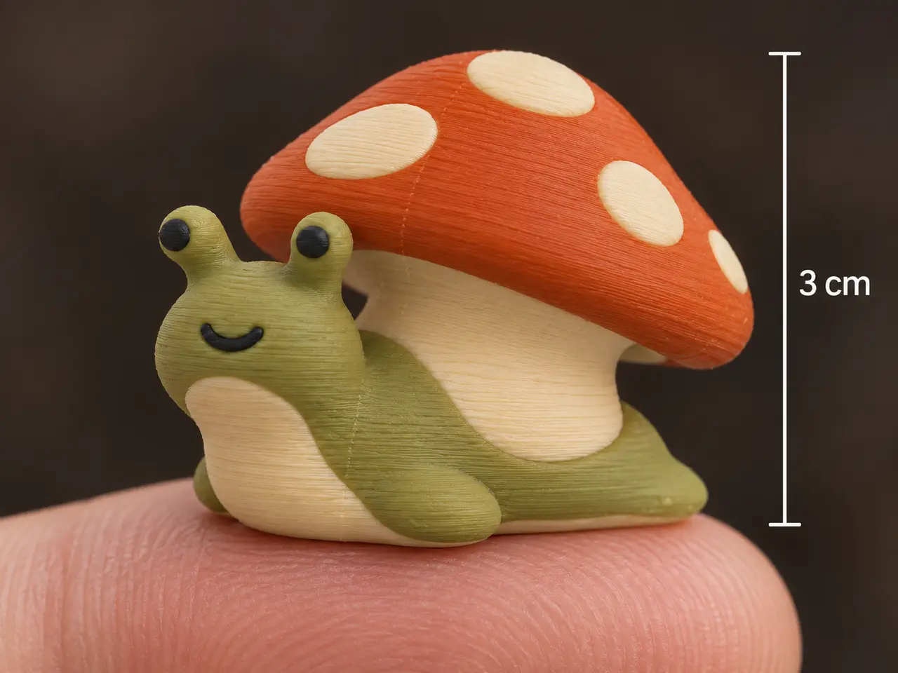 Mini Mushroom Snail – 30 mm — modelo 3D