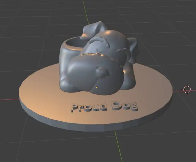 Proud Dog Flowerpot — modelo 3D