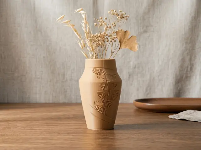 Elegant Decorative Flower Vase – Fan Pattern Desig — modelo 3D