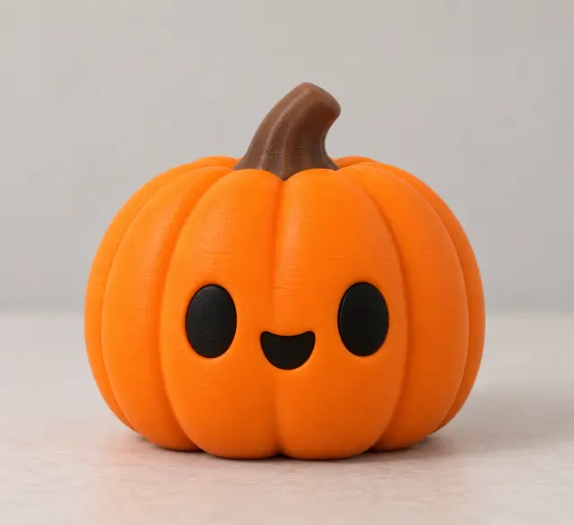 Cute Chibi Pumpkin | Easy 3D Printable Decoration — modelo 3D