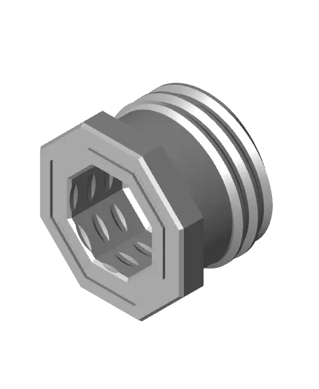 13 mm Big Thread, Flat Push-Fit Head, Small Thread Hole, Shank Bolt — modelo 3D