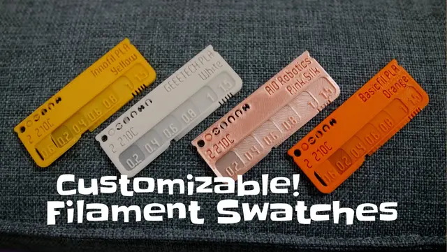 Customizable Filament Swatch (Filament test) — modelo 3D