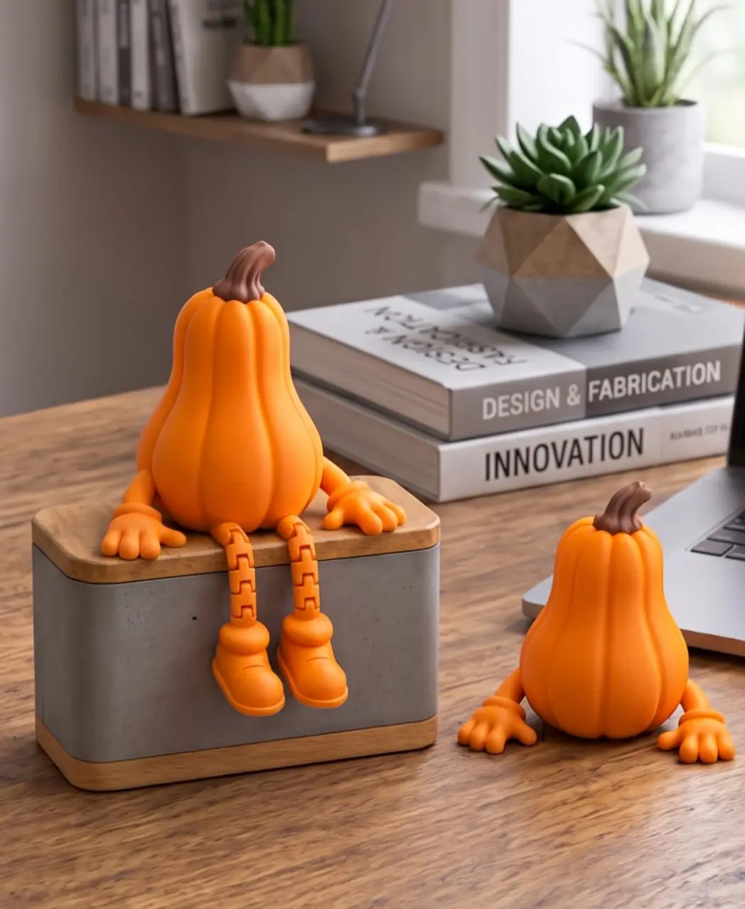 PUMPKIN BUDDY (BUTTERNUT VERSION) / HALLOWEEN BUDDY - ARTICULATED / FLEXI TOY / AUTMN DECOR — modelo 3D