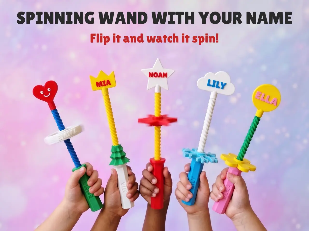 Customizable Spinning Magic Wand with Your Name — modelo 3D