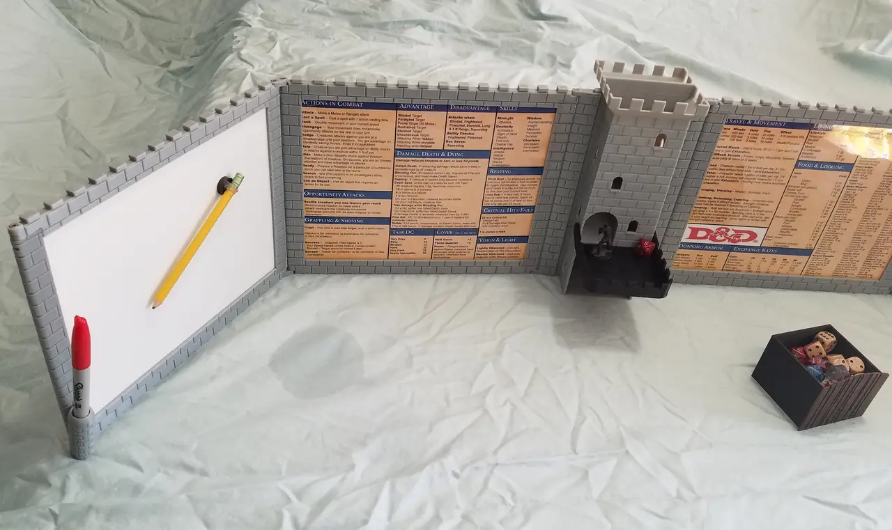 DM Screen with Dice Tower — modelo 3D